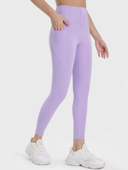 Pocketed High Waist Active Leggings - MONLANE