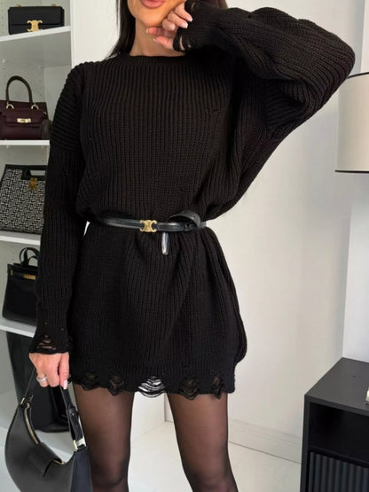 Drop Shoulder Sweater Dress