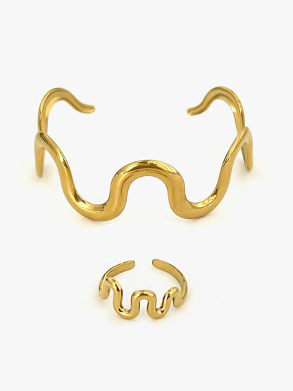 Wave Snake Design Bracelet Set