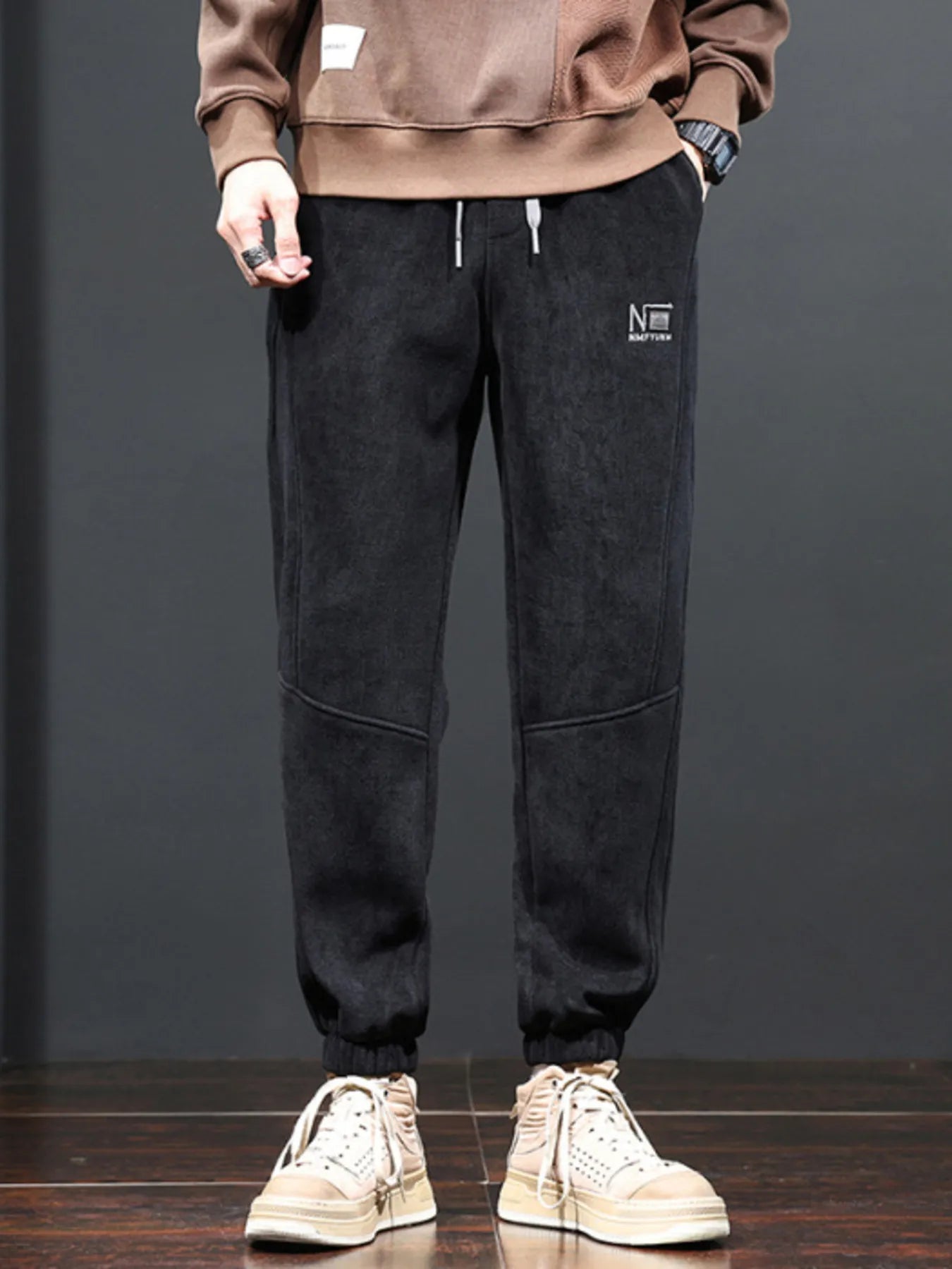 Men's Plus Size Drawstring Corduroy Pants