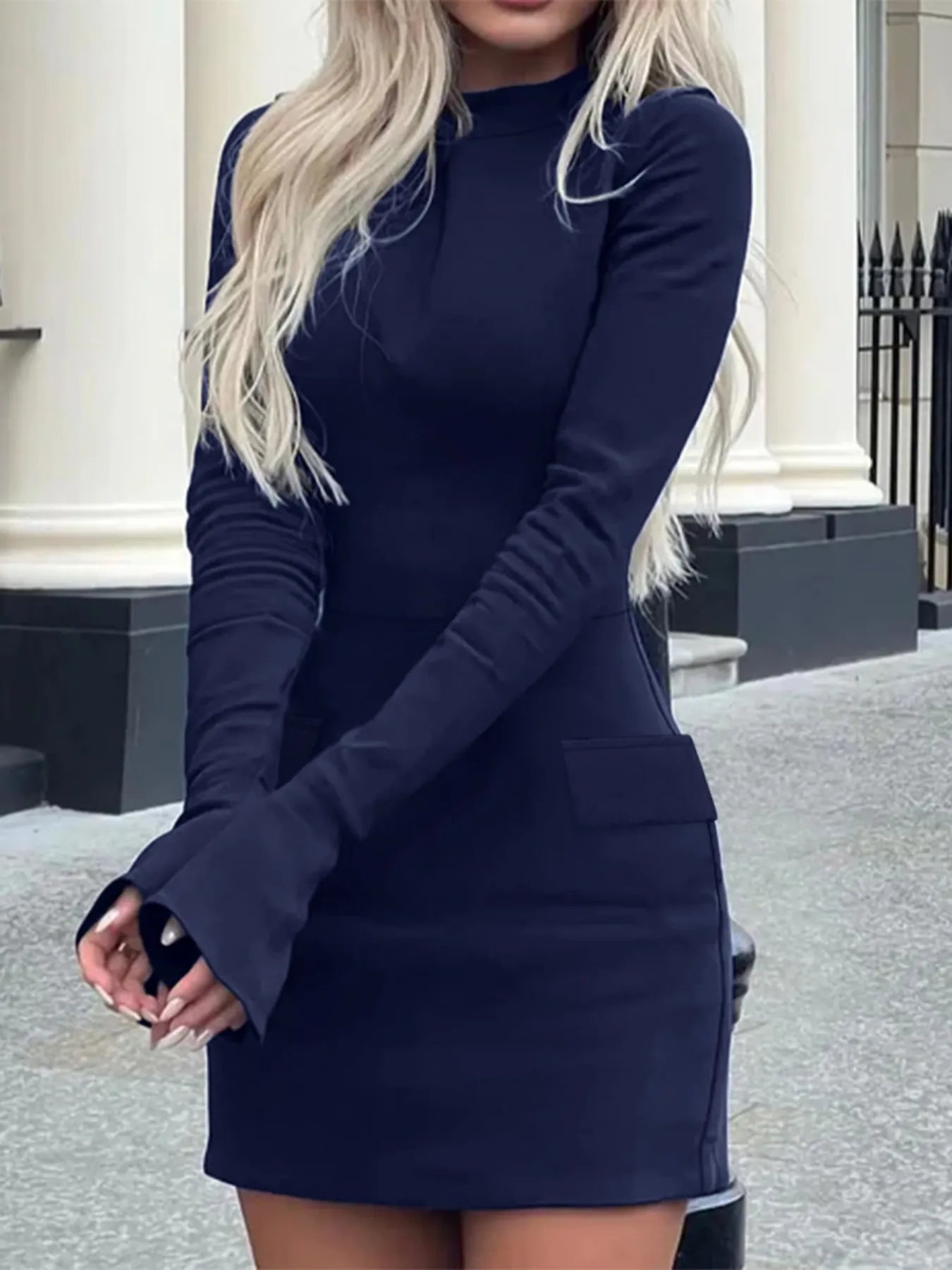 Bodycon Mini Dress with Pockets