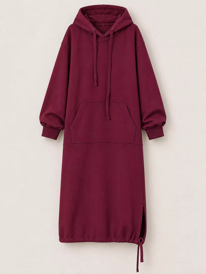Hooded sweatshirt midi dress, view 15