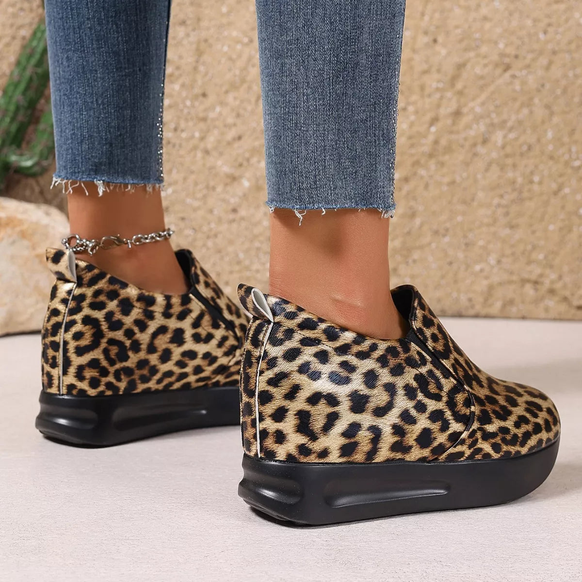 Leopard Platform Slip-Ons