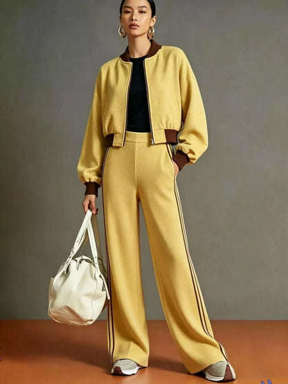Contrast ribbed jacket set, view 4