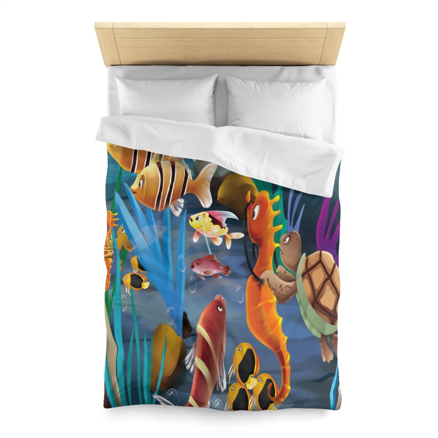 Finley the Flying Fish Microfiber Duvet Cover