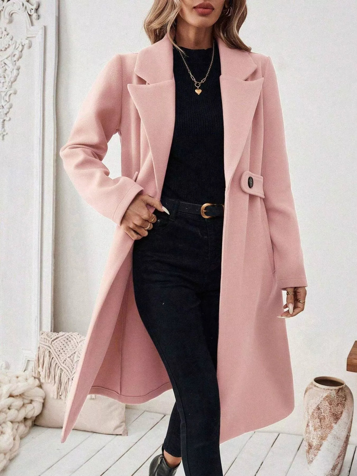 Single-Button Longline Coat