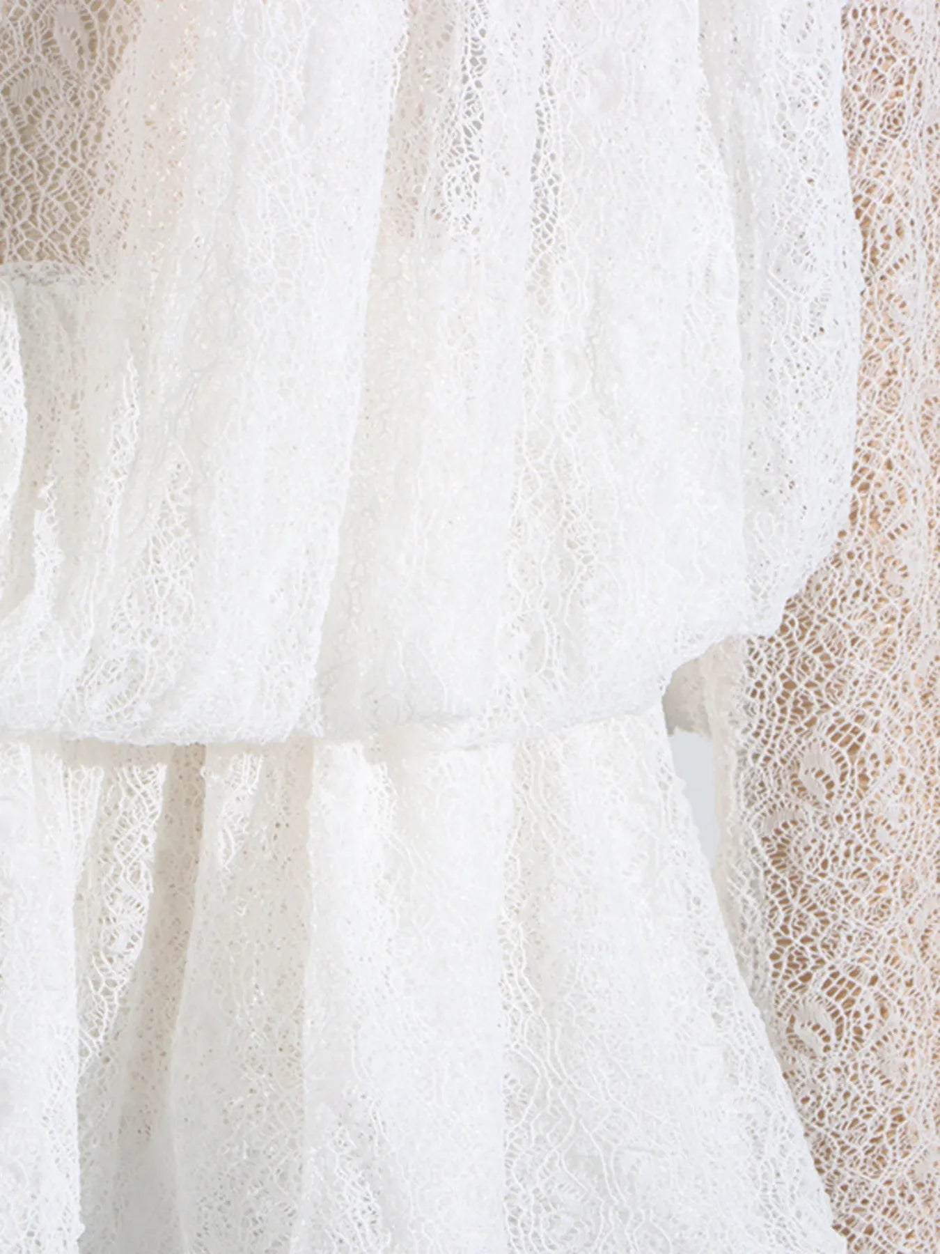 Ruffled Hem Lace Mini Dress