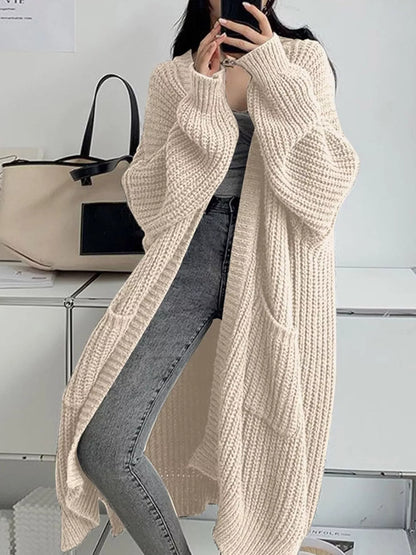 Chunky knit openwork cardigan, view 12