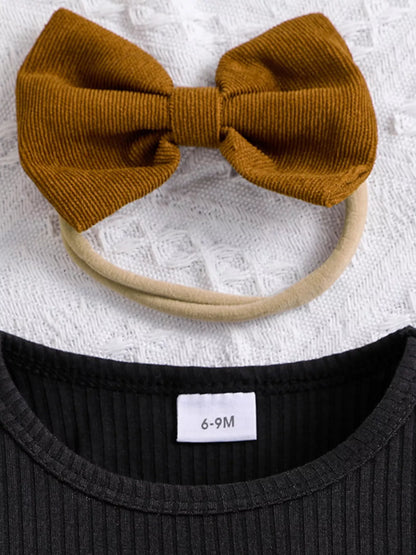Children's Bow Skirt Set with Headband