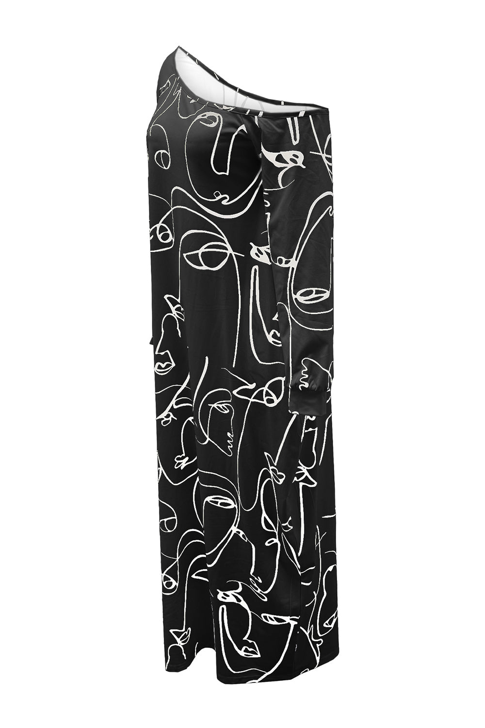 Printed Lantern Sleeve Maxi Dress