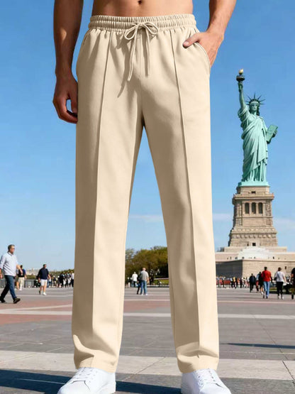 Men's Plus Size Drawstring Straight Leg Pants