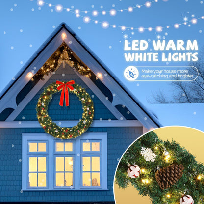48-Inch PVC Bow Garland with Lights