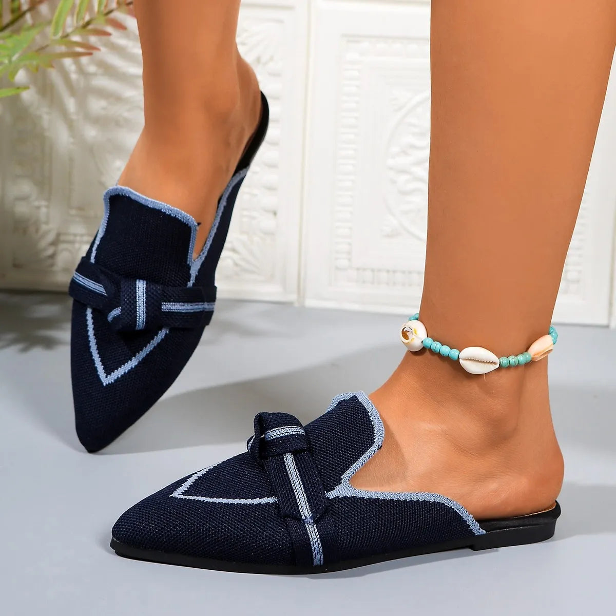 Flat Point Toe Slip-Ons