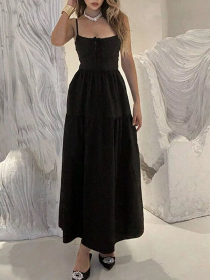 Lace Up Back Maxi Cami Dress