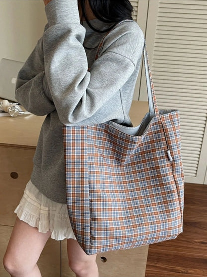 Plaid Pattern Tote Bag