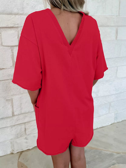 Casual Loose Half Sleeve Romper