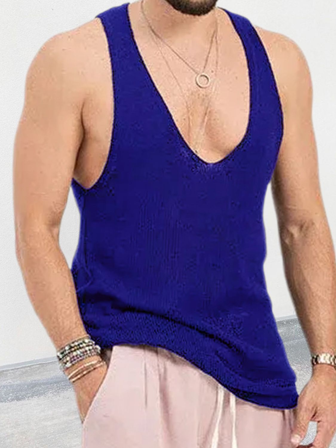 Men's Scoop Neck Knit Tank