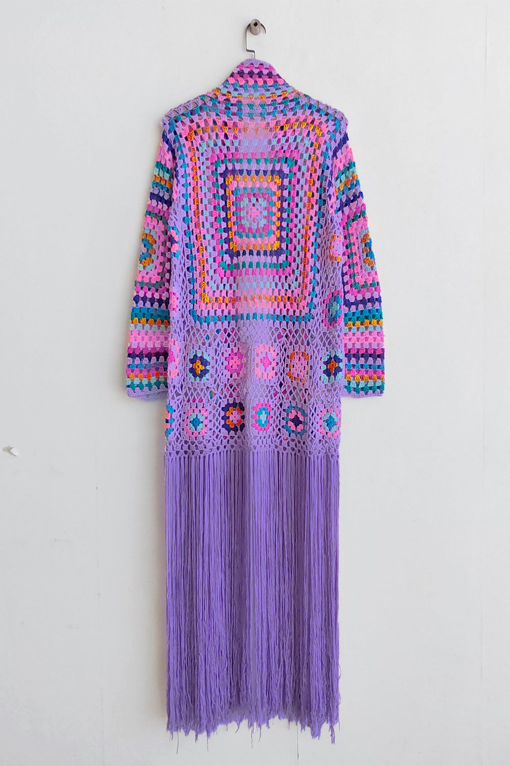 Fringe Crochet Long Sleeve Cardigan