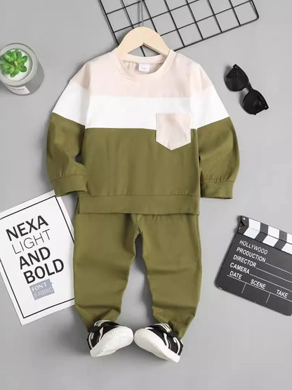 Children's Color Block Pants Set