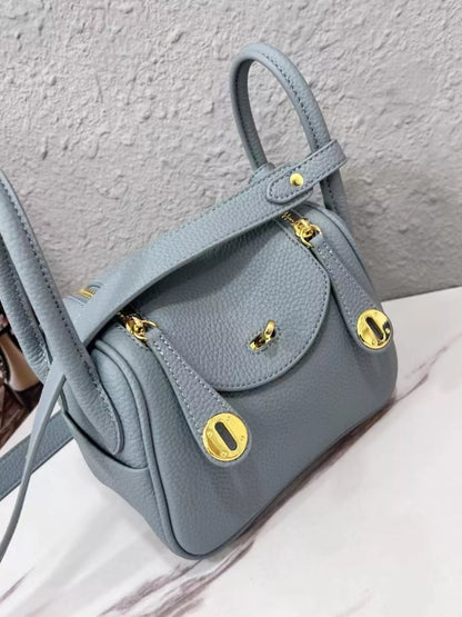 Gold-Tone Hardware Leather Crossbody Bag