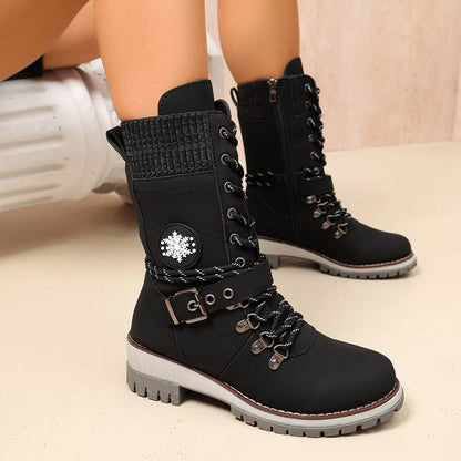 Round Toe Lace Up Boots