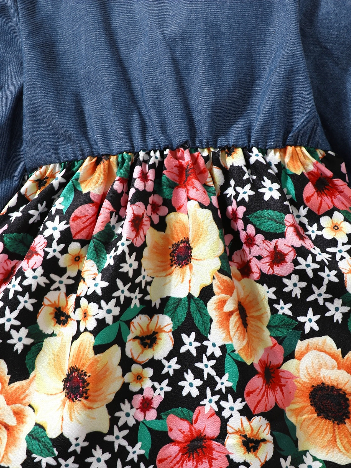 Children's Ruffled Floral Dress with Headband