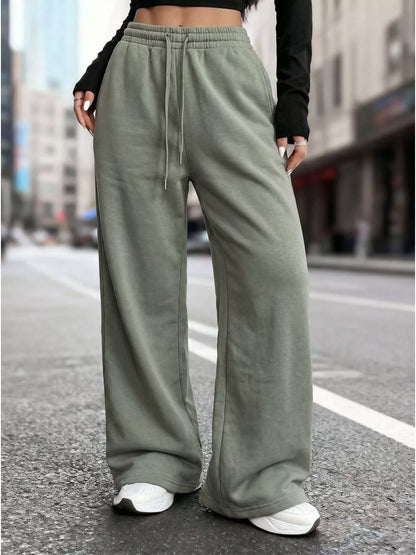 High-Waisted Wide-Leg Sweatpants
