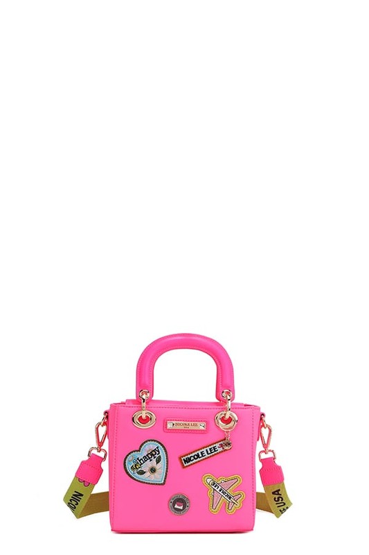 Color Patch Handbag with Top Handle