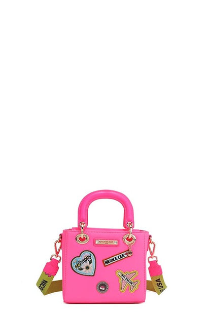 Color Patch Handbag with Top Handle