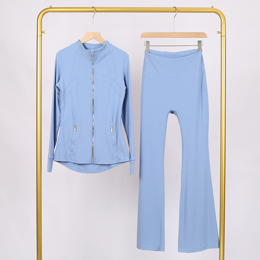 Golden zipper Slim fit yoga pants set