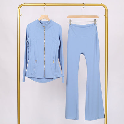 Golden zipper Slim fit yoga pants set