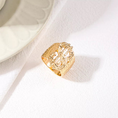 18K Gold-Plated Dollar Sign Ring