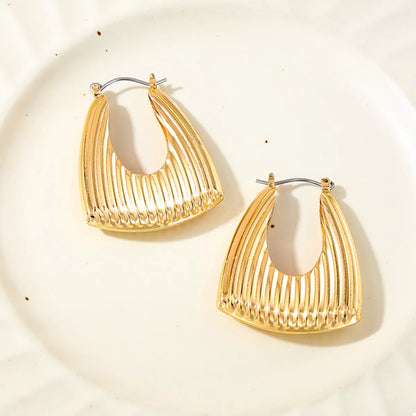 18K Gold-Plated Triangular Hoop Earrings