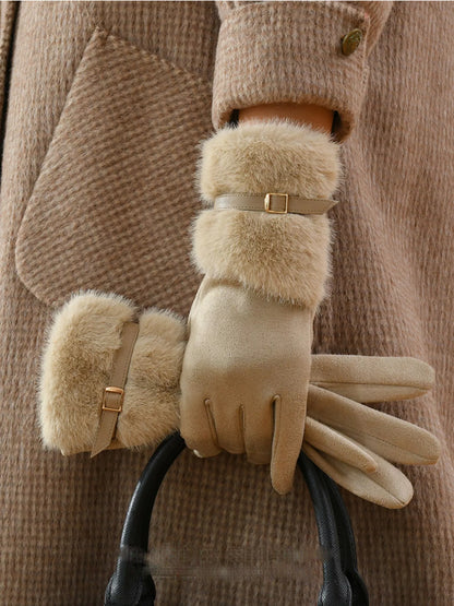 Faux Fur Cuff Gloves