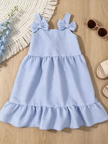 Children's Bowknot Sleeveless Dress