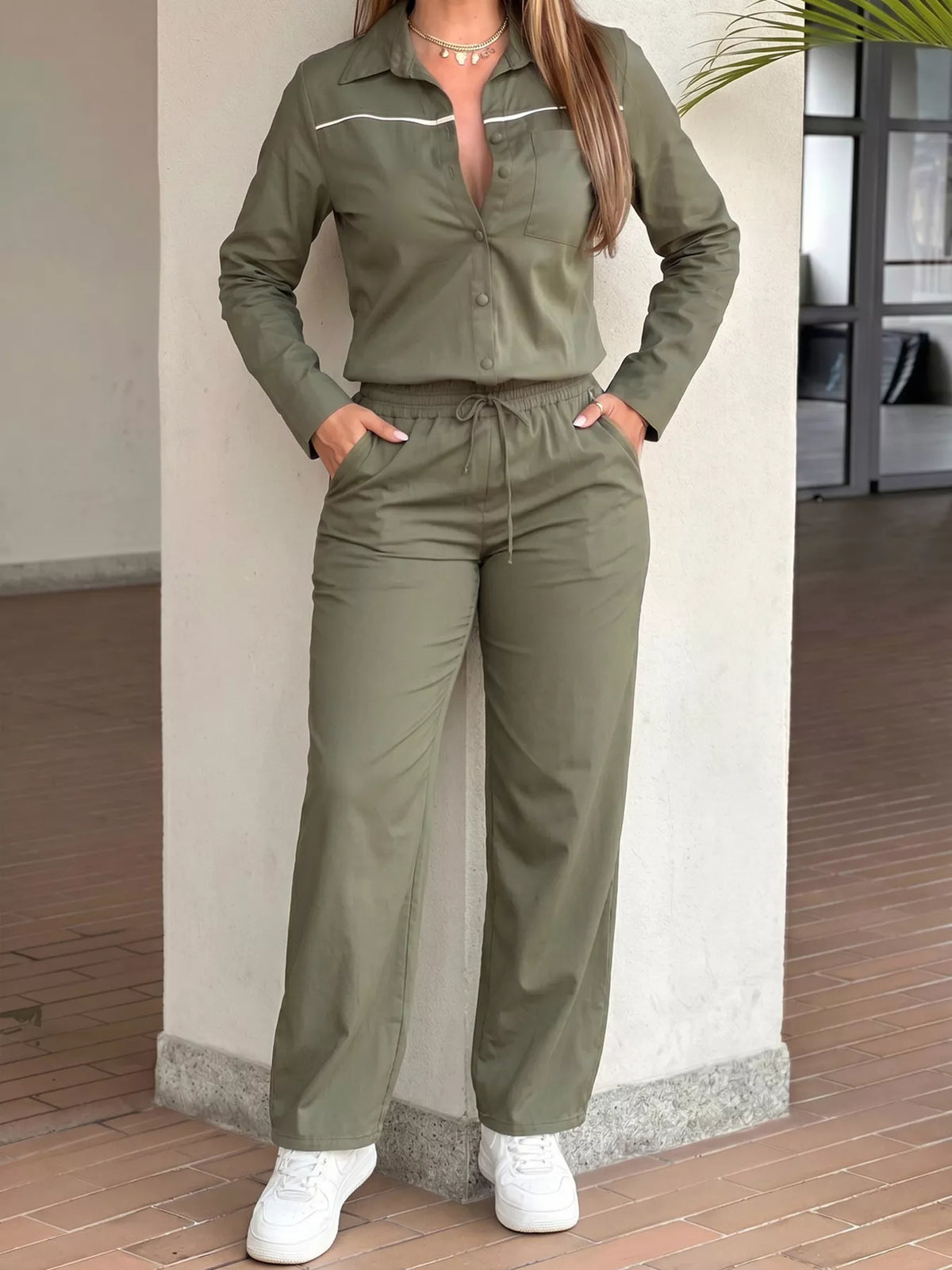 Button-up jumpsuit, view 3