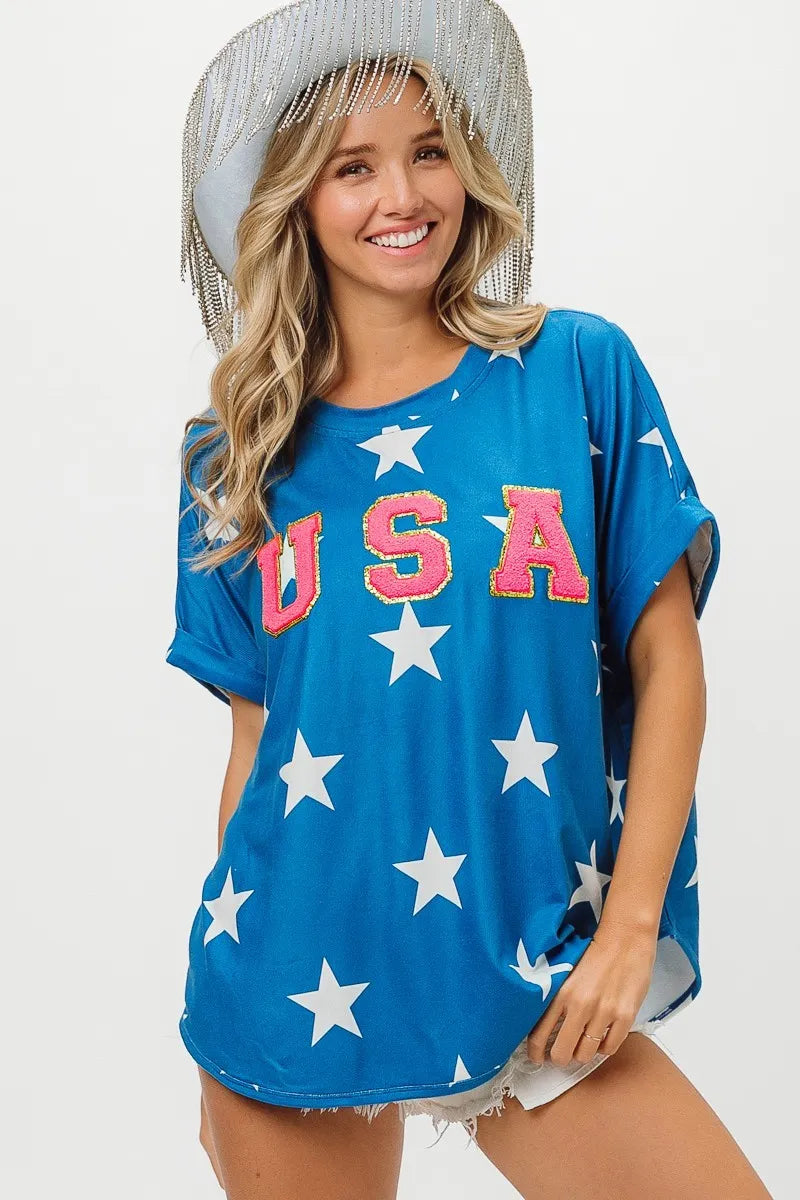 Fourth Of July Star Knit T-Shirt