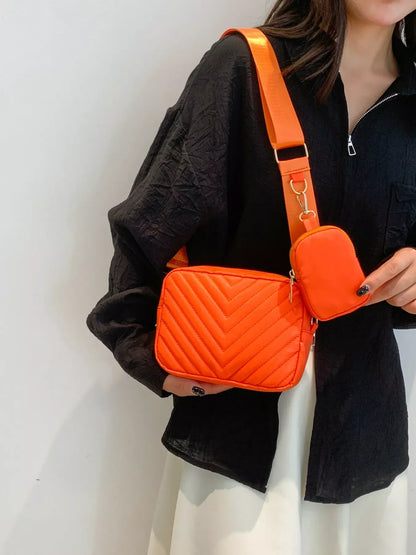 Quilted Crossbody Bag with Mini Pouch