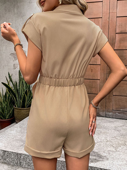 collared-neck-tie-waist-romper-with-pockets