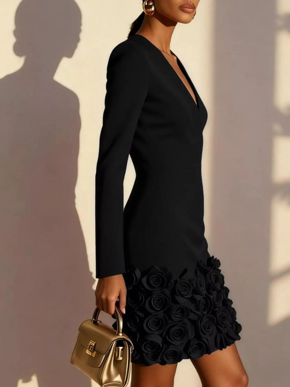 Rose hem mini dress, view 10