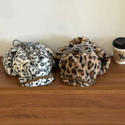 Leopard Print Faux Fur Trapper Hat