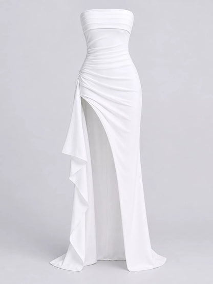 Strapless high-slit bodycon dress, view 10
