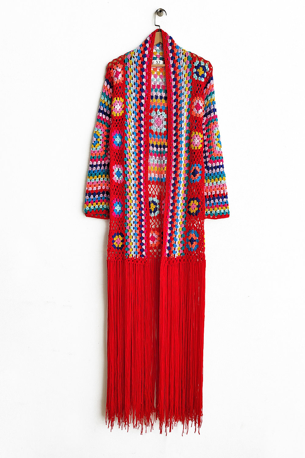 Fringe Crochet Long Sleeve Cardigan