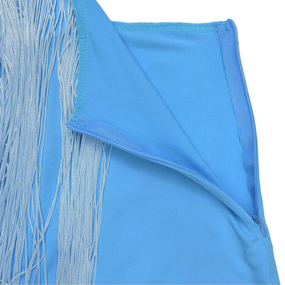 Strapless fringe skirt dress