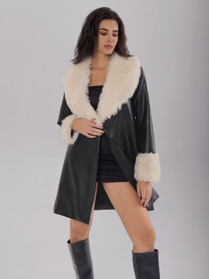 Fuzzy Long Sleeve Coat