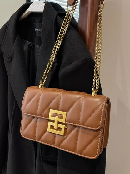 Quilted Flap Chain Crossbody Bag