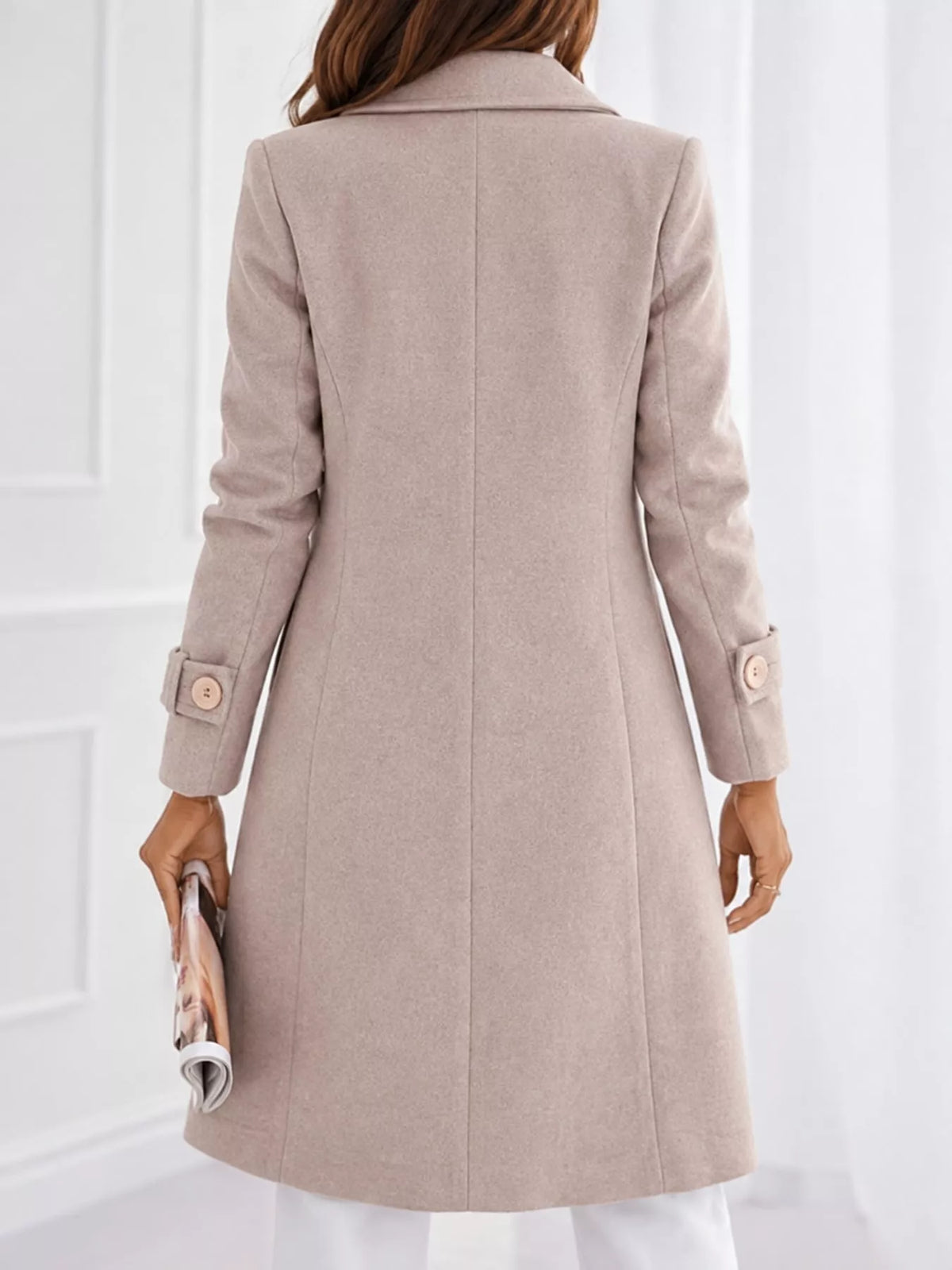 Plus size long trench coat, view 6