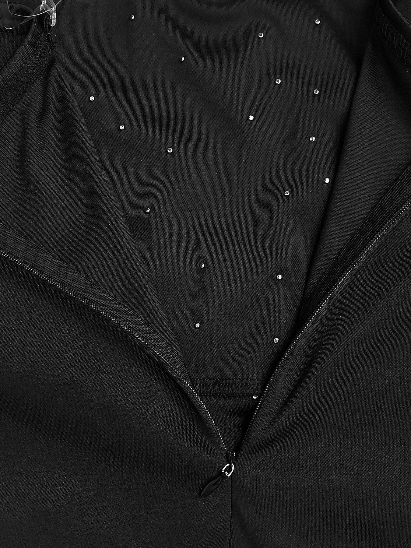 Rhinestone Pearl Detail One-Shoulder Mermaid Maxi Dress
