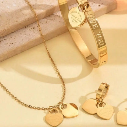 18K Gold-Plated Heart Jewelry Set