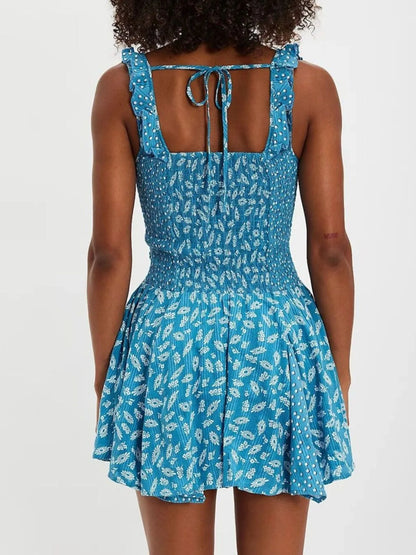 Floral Scoop Neck Mini Dress